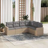 vidaXL 6-dijelni set vrtnih sofa s jastucima bež od poliratana Cijene