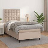 vidaXL Box spring postelja z vzmetnico kapučino 100x200cm umetno usnje, (20894996) | Shoptok.si