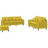  3-dijelni set sofa s jastucima žuti baršunasti | shoptok.hr