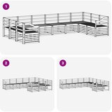  Set vanjskih sofa 10 pcs Bijela 363 x 185,5 x 73 cm | Eponuda.com