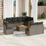 vidaXL 9-dijelni set vrtnih sofa od poliratana s jastucima sivi | shoptok.hr
