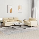  2-dijelni set sofa s jastucima krem od tkanine | shoptok.hr