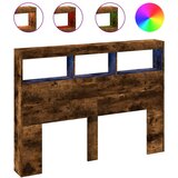 Maison Chic posteljno vzglavje - vzglavna omarica - nočna omarica led dimljeni hrast 140x17x102 cm, (21706271) Cene