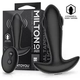 INTOYOU Milton Powerful Dual Tapping Anal Plug with Remote Control Black