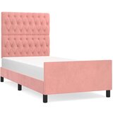  Okvir za krevet s uzglavljem ružičasti 90x190 cm baršunasti | shoptok.hr