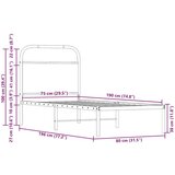 vidaXL Okvir kreveta bez madraca dimljena boja hrasta 75x190 cm drveni | shoptok.hr