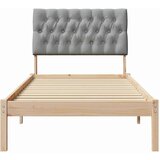  Posteljni okvir z oblazinjenim vzglavjem Rjava 75 x 190 cm, (5000084095) | Shoptok.si