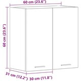 vidaXL Kuhinjska stenska omarica Betonska siva 60x31x60 cm | Shoptok.si