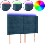  LED uzglavlje tamnoplavo 147x16x118/128 cm baršunasto | shoptok.hr