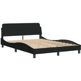  Okvir kreveta s LED svjetlima crni 140 x 190 cm od tkanine | shoptok.hr