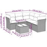 vidaXL 6-dijelni set vrtnih sofa od poliratana s jastucima smeđi | shoptok.hr