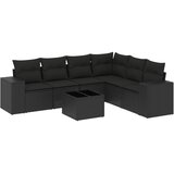  7-dijelni set vrtnih sofa od poliratana s jastucima crni Crna 83 x 62 x 69 cm | shoptok.hr