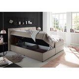 MID.YOU POSTELJA BOXSPRING 180 cm x 200 cm , tekstil umazano rjava | Shoptok.si
