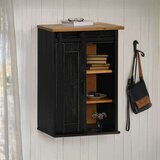 vidaXL Viseći ormarić HALDEN s kliznim vratima crni 49x22,5x70 cm bor | shoptok.hr