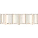 vidaXL Ograda za pse z vrati zložljiva 6 panelov 300cm trden les jelke | Shoptok.si