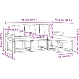  Set vanjskih sofa 4 kom. Prirodna i bež Smeđa 194 x 122,5 x 73 cm | shoptok.hr