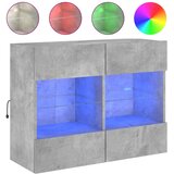 TV ormarić s LED svjetlima siva boja betona 78,5x30x60,5 cm | shoptok.hr