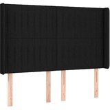  Posteljno vzglavje črno 147x16x118/128 cm blago | Shoptok.si