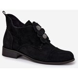 Zazoo Suede Women's Loafers with Decorative Flowers 3080 Black | Shoptok.si