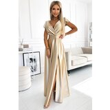 Numoco Women's satin long dress with neckline | Shoptok.si