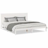 vidaXL Daljši posteljni okvir brez vzmetnice bel 200x220 cm trden les, (21369022) | Shoptok.si