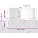  Spike Lok Ograja Črna 200 x 130 cm Prašno lakirano jeklo, (5000157793) | Shoptok.si