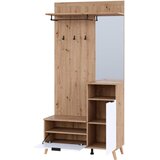 home24 PREDSOBA bela, hrast artisan | Shoptok.si