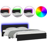  The Living Store Posteljni okvir z vzglavjem in LED črn 180x200 cm - Posteljni Okvir, (21502727) | Shoptok.si