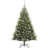vidaXL Umjetna zložljiva božična jelka 300 LED Zelena 180 cm PVC in PE | Shoptok.si