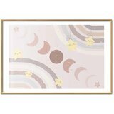  Plakat - Phases of the Moon with a Rainbow 60x40 Zlatni okvir s margom | shoptok.hr