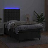  box spring s madracem LED crni 80x200 cm od umjetne kože | shoptok.hr
