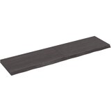 vidaXL Zidna polica tamnosiva 120x30x(2-4) cm od obrađene hrastovine Cijene