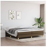  Box spring posteljni okvir temno rjav 200x200 cm blago | Shoptok.si