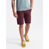 Ombre BASIC men's cotton sweat shorts - maroon cene
