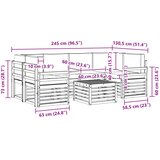  Set vanjskih sofa 7 kom. Bijela i krem Poliester | shoptok.hr