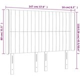  Uzglavlje s ušima crno 147x16x118/128 cm od tkanine | shoptok.hr