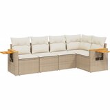  The Living Store Vrtna sedežna garnitura 5-delna z blazinami bež poli ratan - Vrtna Sedežna Garniture, (21461149) | Shoptok.si