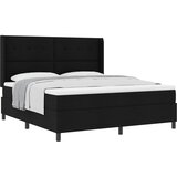  Krevet s opruga kutije s jastukom Crna 200 x 180 cm tkanina | shoptok.hr
