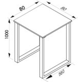 Mömax Barska Miza Xona, Bela, Črna, 80x80cm | Shoptok.si