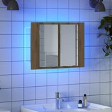  LED ormarić s ogledalom Artisan hrast 60x12x45 cm izrađeno drvo | shoptok.hr