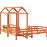  Set kreveta i klupe s krovom voštano smeđi 90 x 200 cm borovina | shoptok.hr