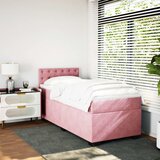 Box spring krevet s madracem ružičasti 90x200 cm baršunasti | shoptok.hr