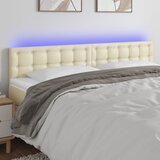  LED uzglavlje krem 160 x 5 x 78/88 cm od umjetne kože | shoptok.hr