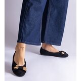Gemre Black ballerinas adorned with a bow and brooch Esdras | Shoptok.si