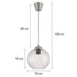 Brilagi LED luster na sajli RETRO GLASS 1xE27/60W/230V prečnik 18 cm srebrna/prozirna | Eponuda.com