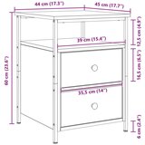  Noćni ormarić Crna hrast 44x45x60 cm Igračka i čelik | shoptok.hr