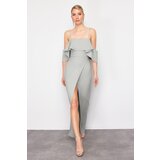 Trendyol Mint Flounced Woven Long Evening Dress | Shoptok.si