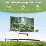  TV ormarić 200 cm za televizore do 90 inča 2 pretinca s preklopima otvoreni pretinac ladica 8 nogu iverica bijela | shoptok.hr