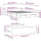 vidaXL Posteljni okvir s predali siva sonoma 140x200 cm inženirski les | Shoptok.si