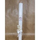  Krstne sveče z angelčkom, suhim cvetjem-naravne barve KRSV 26-02 | Shoptok.si